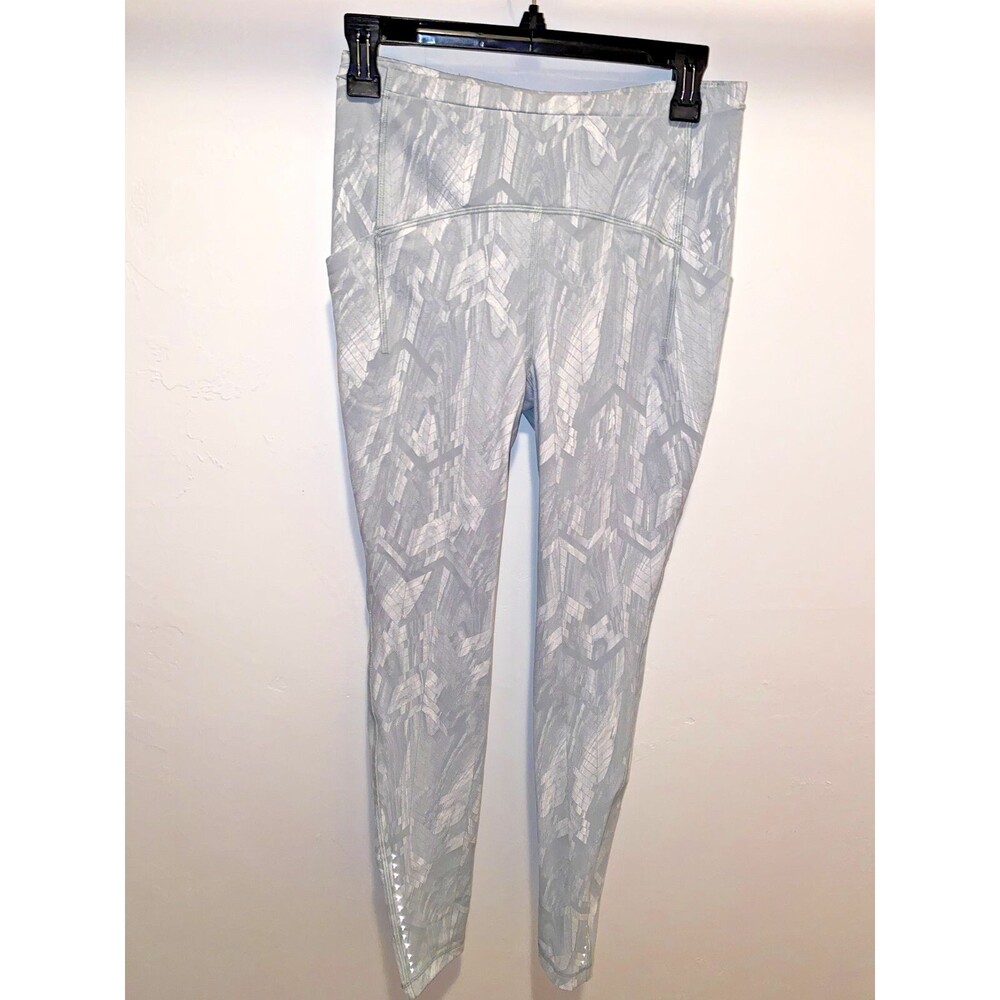 Lululemon Pants Womens 8 White Green Camo Gym Yoga Form Fitting